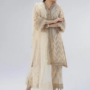 Golden Organza Jacquard Baggy Shirt