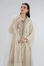 Golden Organza Jacquard Baggy Shirt