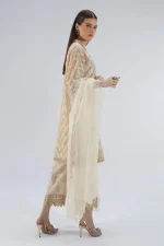 Golden Organza Jacquard Baggy Shirt