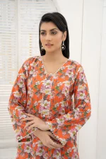 Orange Lily Print Lawn 2-Piece Suit