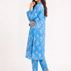Cherry Blossom Print 2PC Women’s Summer Suit, Unstitched Shirt & Trouser, Digital Allover Print, Micro Polo Cotton