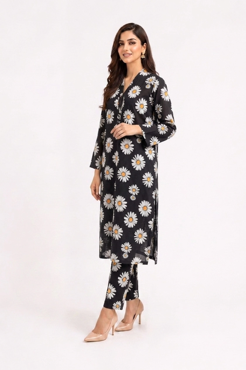 Daisies Floral 2PC Women’s Summer Suit, Unstitched Shirt & Trouser, Digital Allover Print, Micro Polo Cotton Daisies Floral 2PC Women’s Summer Suit, Unstitched Shirt & Trouser, Digital Allover Print, Micro Polo Cotton