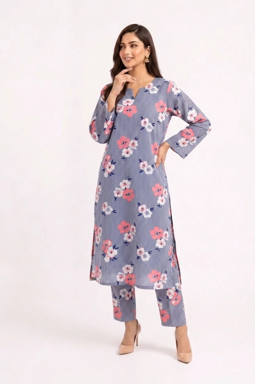 Peonies Floral 2PC Women’s Summer Suit, Unstitched Shirt & Trouser, Digital Allover Print, Micro Polo Cotton - 1 Peonies Floral 2PC Women’s Summer Suit, Unstitched Shirt & Trouser, Digital Allover Print, Micro Polo Cotton