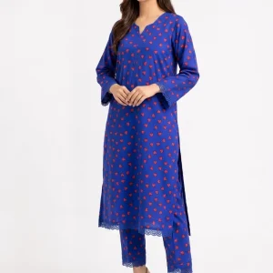 Red Heart Design 2PC Women’s Summer Suit, Unstitched Shirt & Trouser, Digital Allover Print, Micro Polo Cotton