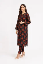 Red Jhumka Pattren 2PC Women’s Summer Suit, Unstitched Shirt & Trouser, Digital Allover Print, Micro Polo Cotton