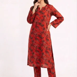 Tropical Leaf 2PC Women’s Summer Suit, Unstitched Shirt & Trouser, Digital Allover Print, Micro Polo Cotton