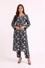 White Chameli Floral 2PC Women’s Summer Suit, Unstitched Shirt & Trouser, Digital Allover Print, Micro Polo Cotton