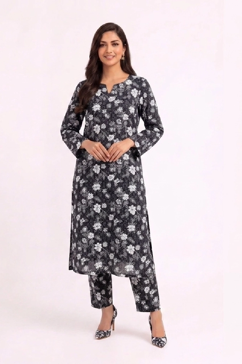 White Chameli Floral 2PC Women’s Summer Suit, Unstitched Shirt & Trouser, Digital Allover Print, Micro Polo Cotton - 1 White Chameli Floral 2PC Women’s Summer Suit, Unstitched Shirt & Trouser, Digital Allover Print, Micro Polo Cotton