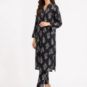 White Floral 2PC Women’s Summer Suit, Unstitched Shirt & Trouser, Digital Allover Print, Micro Polo Cotton